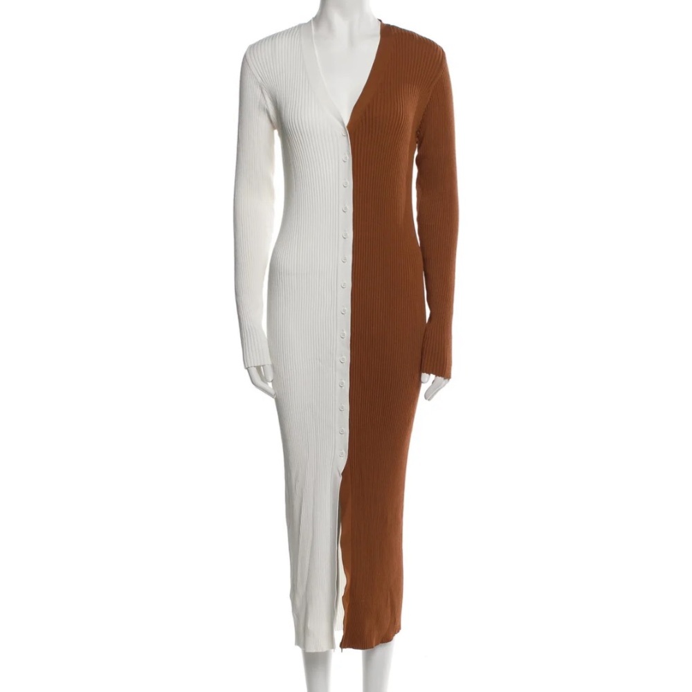 Staud Shoko Colorblocked Midi-Dress, Size L